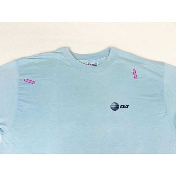Vintage 80s ATT T-Shirt Blue XL Telephone Cable Company Single Stitch - Picture 6 of 10